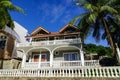 Sea view villa with palm tree garden Royalty Free Stock Photo