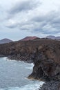 Cliffs in Los Hervideros, Lanzarote, Canary Island, Spain Royalty Free Stock Photo