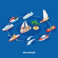 Sea Voyage Isometric Composition