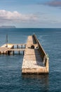 Sea wall at port of Burnie, Tasmania, Australia.