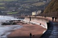 The sea wall at Teignmouth Royalty Free Stock Photo