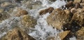 Sea washing over the rocks