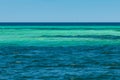 Sea water with amazing color from deep blue to light turquoise