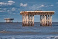 Sea water coolant intake platforms off Sizewell Beach