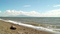 Sea water driven into the beach by mild wind