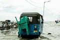 Sea water flood in Kali Adem harbor area, Jakarta.