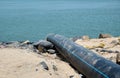 Sea water intake pipe at the beach