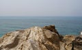 Sea water and rocks near old Jaffa town port