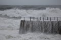 Sea water runoff on the pier