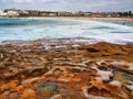 Small Rock Pools in Cratered Sandstone, Bondi Beach, Australia