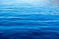 Sea water surface calm with small ripples. Still ocean, deep blue color background Royalty Free Stock Photo