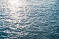 Sea water surface close up with sparkling sun light in evening