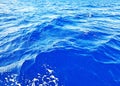 Sea water texture. Waves of sea water on the surface of the Aegean Sea Royalty Free Stock Photo