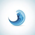 Sea water wave icon Royalty Free Stock Photo