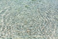 Sea water ripples texture, water waves surface, transparent light blue ocean water top view, clear aqua background, underwater Royalty Free Stock Photo