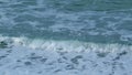 Sea Water Waves. Wave After Wave Swept Towards Shore. Slow motion.