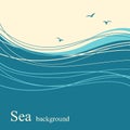 Sea wave background for text Royalty Free Stock Photo