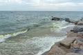 Sea wave with beach, Algal bloom Royalty Free Stock Photo