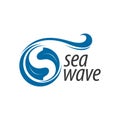 Sea wave blue initial letter s logo concept design template