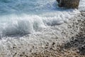 Sea wave is broken about stones. Royalty Free Stock Photo