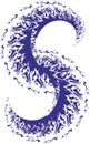 Sea wave in the form of letter S in blue and white tones