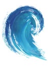 Sea wave. Abstract watercolor hand drawn illustration, Isolated on white background.