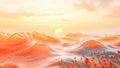 sea and wave with orange and red light as sunrise and sunset paint the sky Royalty Free Stock Photo