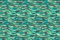 Sea wave pattern. Abstract vector sea water seamless texture. Graphic illustration. Blue stained glass imitation Royalty Free Stock Photo