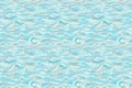 Sea wave pattern. Abstract vector sea water seamless texture. Graphic illustration. Blue stained glass imitation Royalty Free Stock Photo