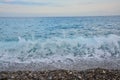 Sea wave on pebbles Royalty Free Stock Photo
