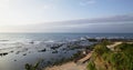 Sea wave splash over rock beach in Shimen of New Taipei Royalty Free Stock Photo