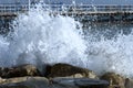 Sea wave splash on rocks Royalty Free Stock Photo