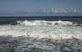 Sea wave. Storm in autumn evening on Black Sea