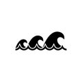 Sea Wave, Tsunami Water Waves Flat Vector Icon