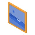 Sea Wave Wall Picture Icon, Isometric Style