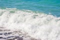 Sea waves on the beach. Selective focus. Summer nature background Royalty Free Stock Photo