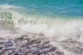 Sea waves on the beach. Selective focus. Summer nature background Royalty Free Stock Photo