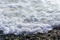 Sea waves on the beach. Selective focus. Summer nature background Royalty Free Stock Photo