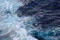 Sea waves behind the ship Royalty Free Stock Photo