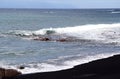 Sea waves on the black beach Royalty Free Stock Photo