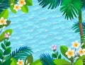 Sea waves and blooming rainforest.