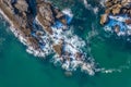 Sea waves breaking in the reefs and coast of Sonabia, Spain, Cantabrian sea - long exposure