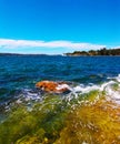 Sea waves with clear sky Royalty Free Stock Photo