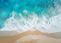 Sea waves crushing onto beach, aerial view Royalty Free Stock Photo