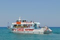 Sea waves in Cyprus Mediterranean sea, yacht