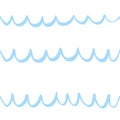 sea waves doodle children seamless pattern Royalty Free Stock Photo