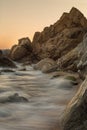 Sea waves hitting the big rocks. Royalty Free Stock Photo