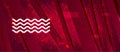 Sea waves icon Abstract design bright red banner background Royalty Free Stock Photo