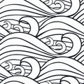 Sea waves monochrome pattern