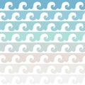 Sea waves. Multicolored seamless vector pattern. Royalty Free Stock Photo